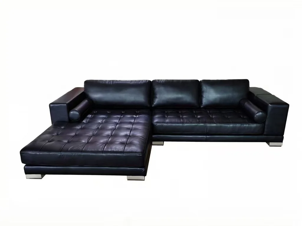 S8171 2pc. Sectional Leather Sofa Set With Extra Wide chaise