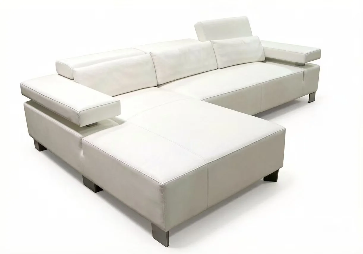 S1506B 2pc. Sectional Leather Sofa Set with Adjustable Headrests