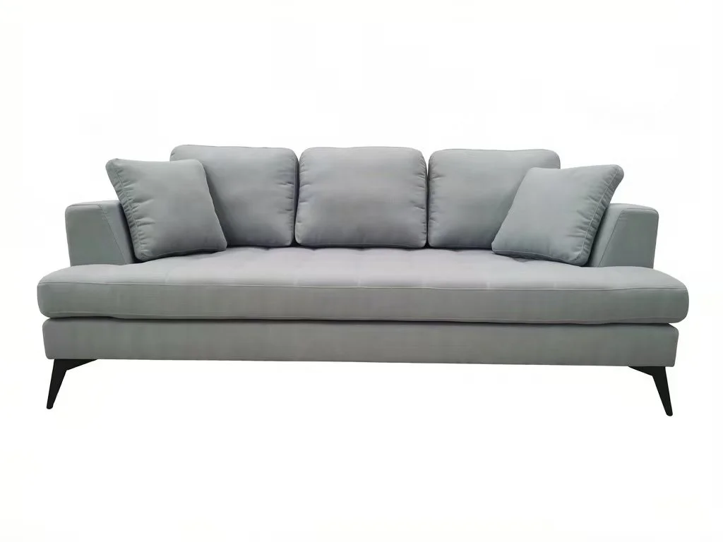 S165A  1PC Grey Linen Fabric 3 seater