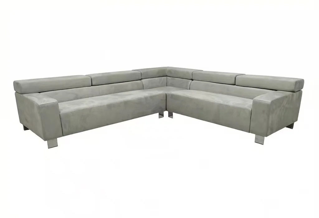 S205M 3PC MODERN EURO DESIGN SECTIONAL FABRIC SOFA Adjstable Headrests