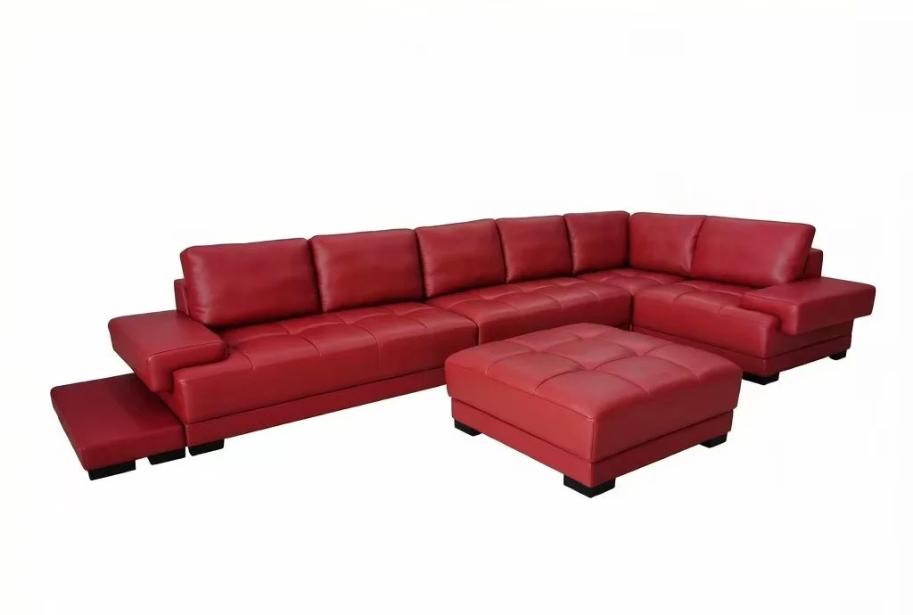 S1035 6pc. Sectional Leather Sofa Set with side table