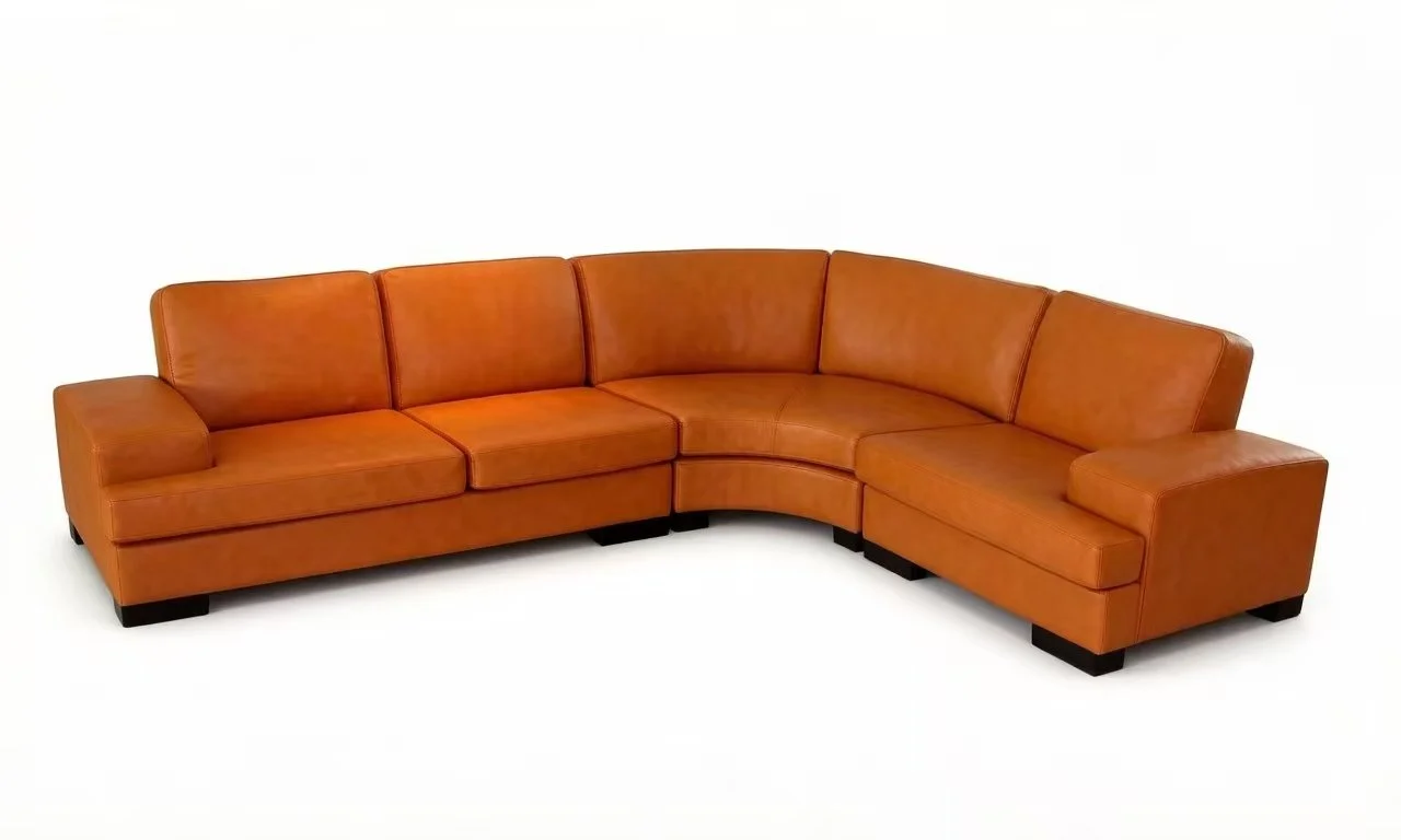 S281 3pc. Sectional Leather Sofa Set with curved round corner
