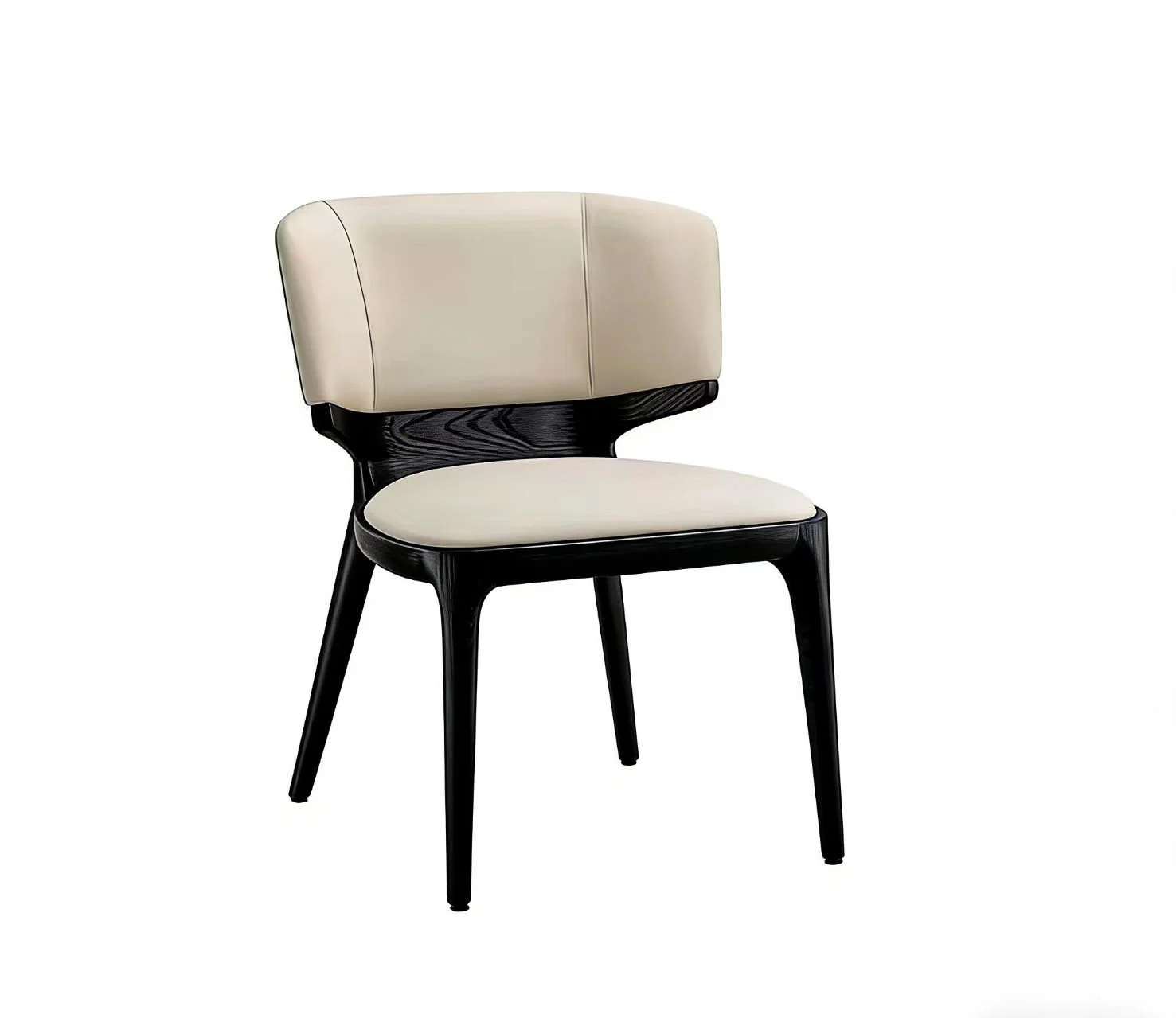 C535 FAUX LEATHER AND SOLID WOOD LEG DINING CHAIRS (SET OF 2)