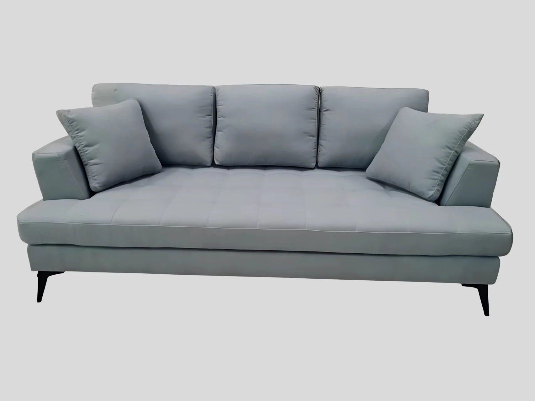 S165A  1PC Grey Linen Fabric 3 seater