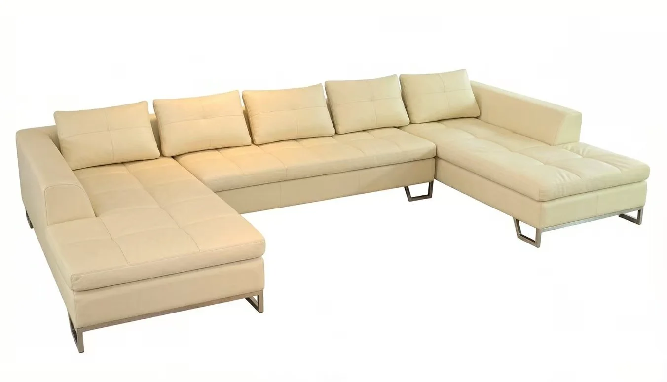 S3043 2pc. Loose pillow Sofa and Chaise Leather Sofa Set