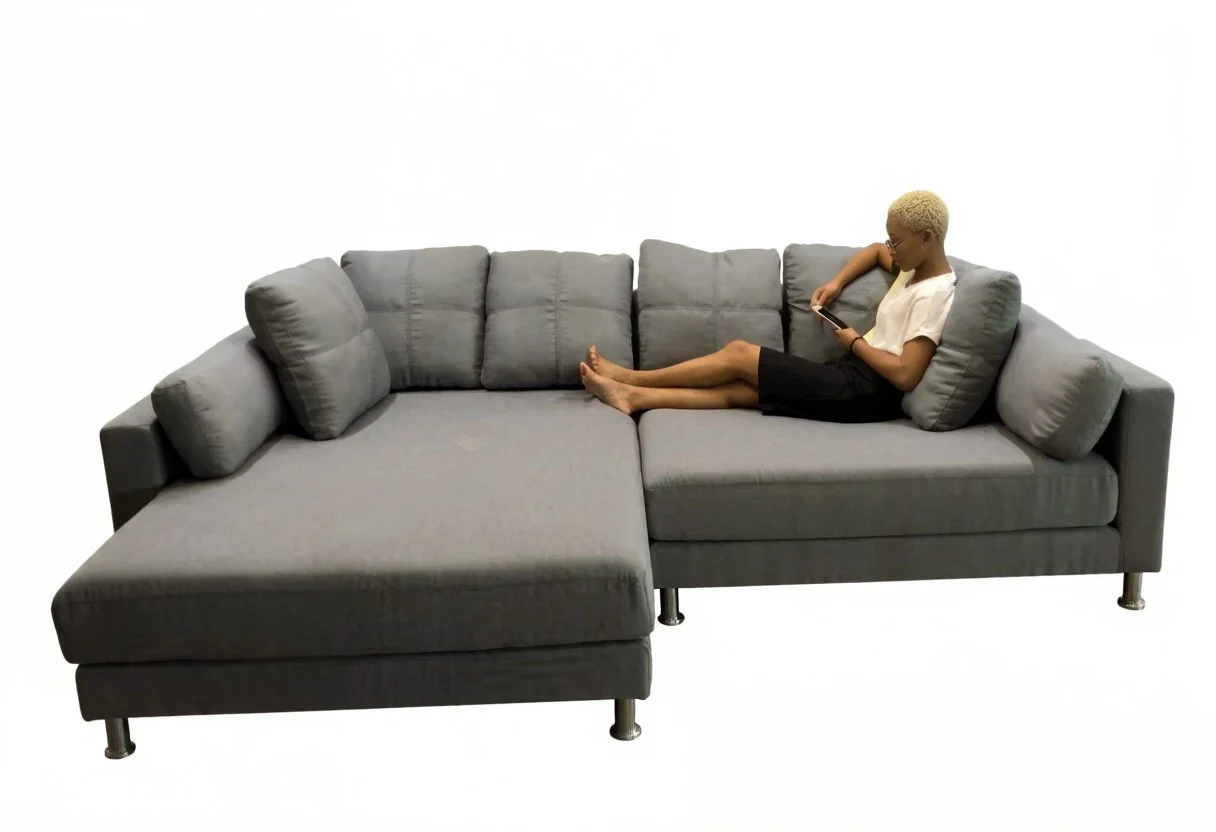 2pc. 116"L x 58"D Modern Extra Depth Fabric Sectional Sofa S777