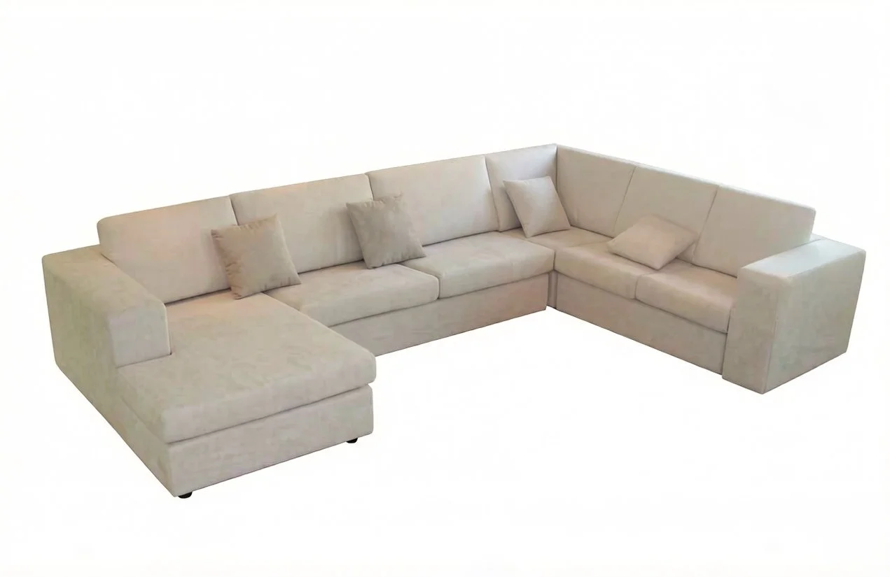 S04D 6-Piece U shape Microfiber Sectional Sofa Set