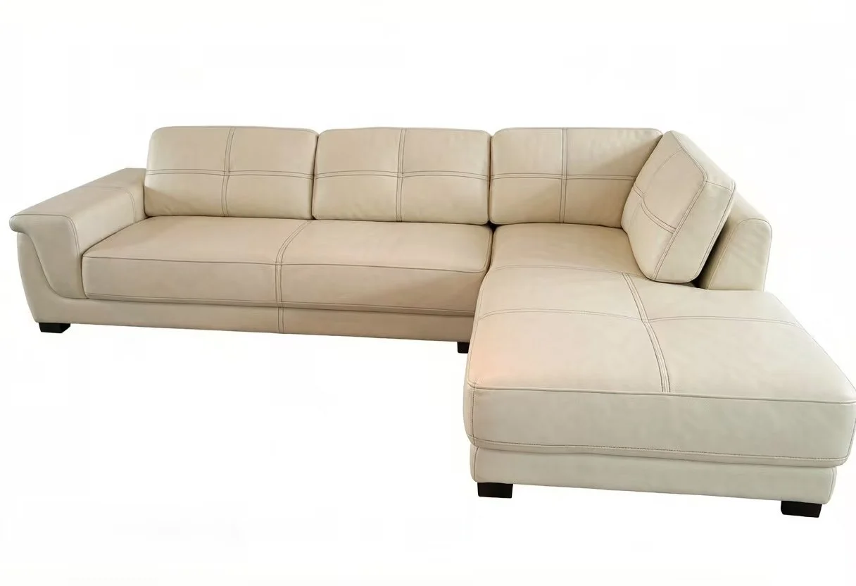 S95C 2pc. Sofa and Chaise Leather Couch Sofa Set