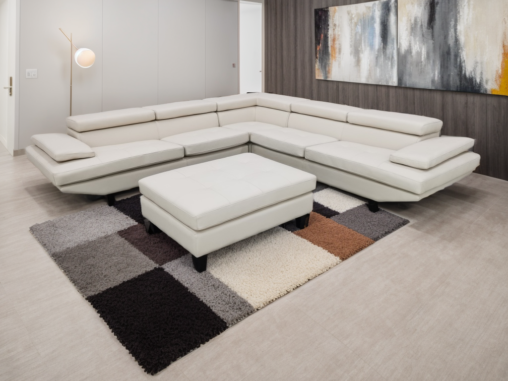 S975C 4pc. Sectional Leather Sofa Set Adjustable headrests