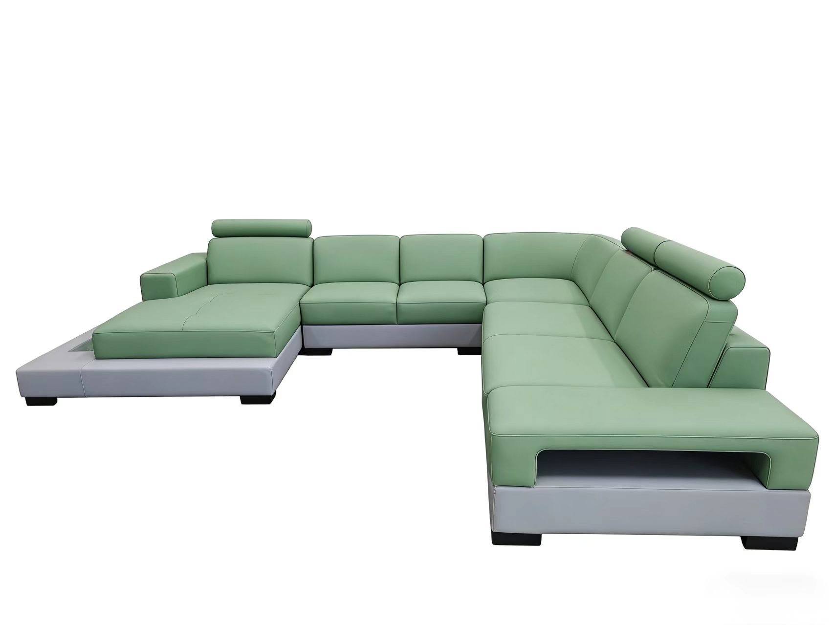 S1006 4pc. Sectioinal Leather Sofa Set with side table panel