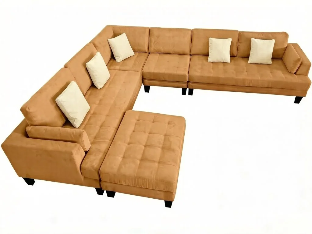 S168DG 5pc. Contemporary Modern Grey Microfiber Sectional Couch Sofa Set