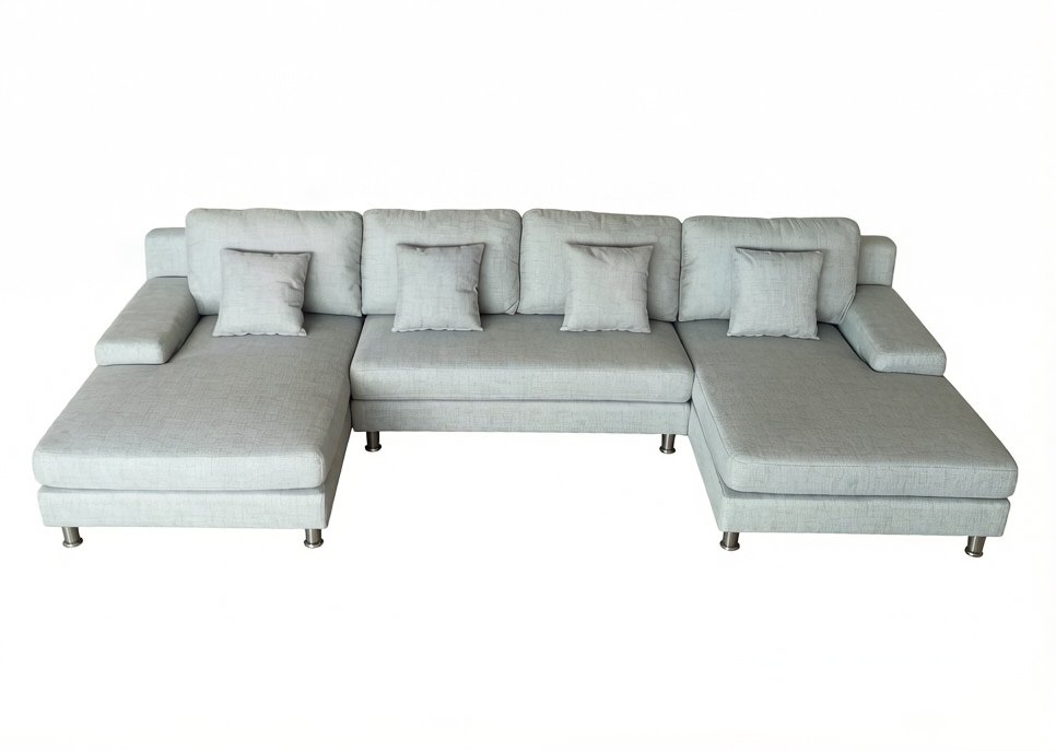 S505BM 4pc.  U Shape Double Chaises Modern microfiber fabric Sectional Sofa Set