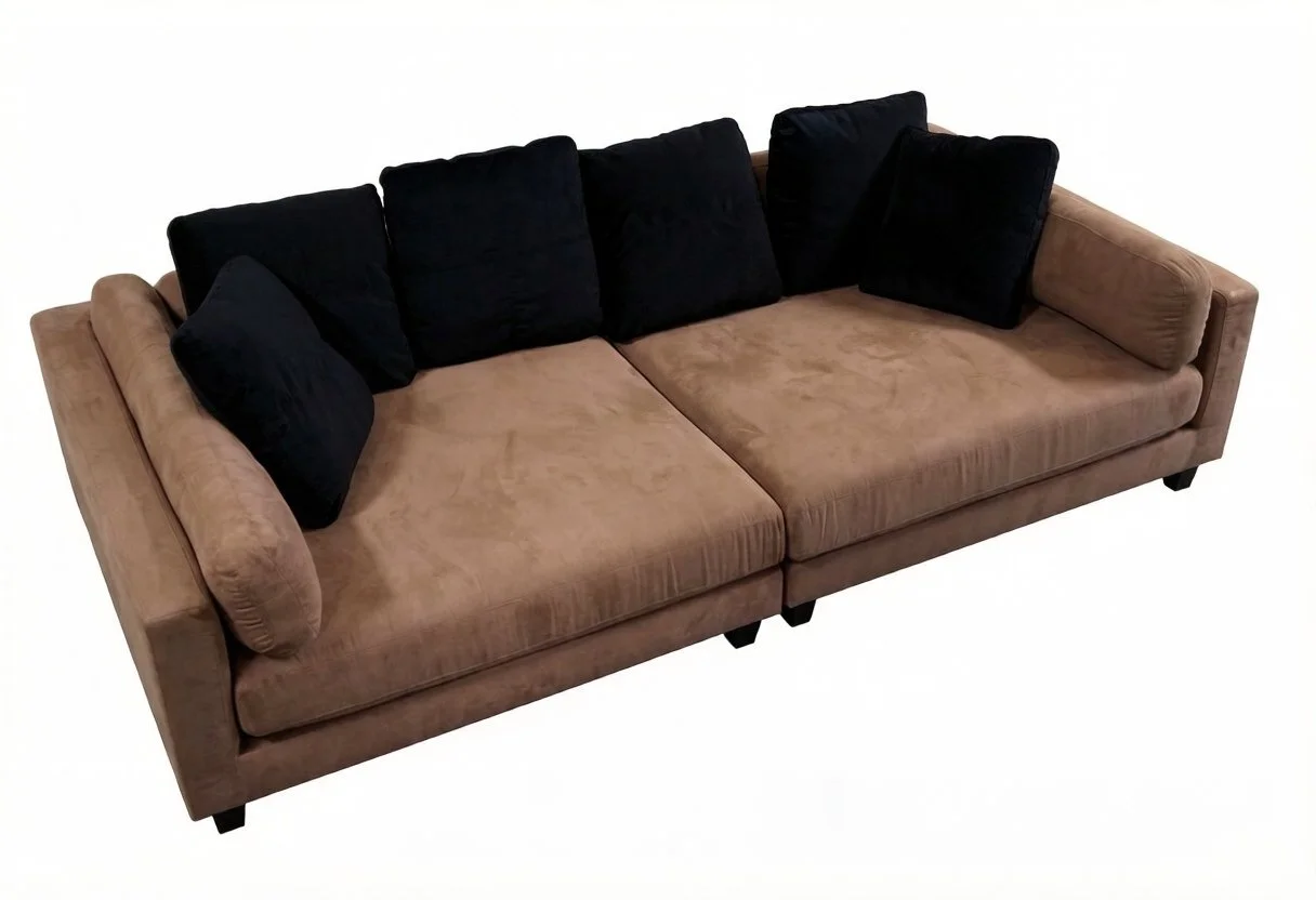 2PC. 116"L X 58"D MODERN EXTRA DEPTH MICROFIBER FABRIC SECTIONAL SOFA S777