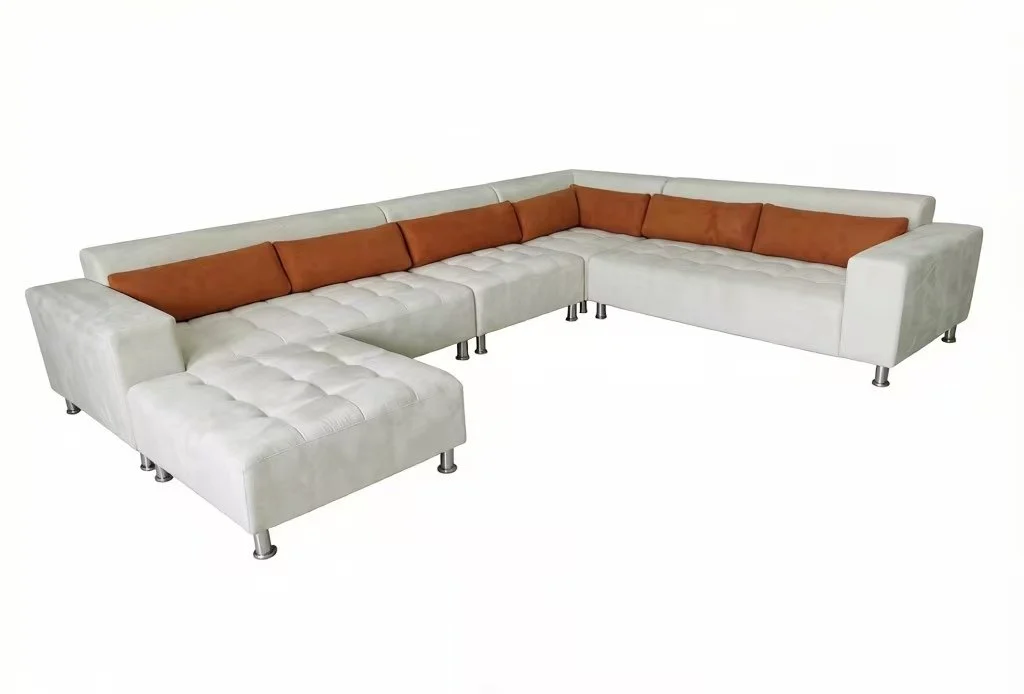 S1107D  5-Piece Cream Modern Fabric Sectional Sofa Set