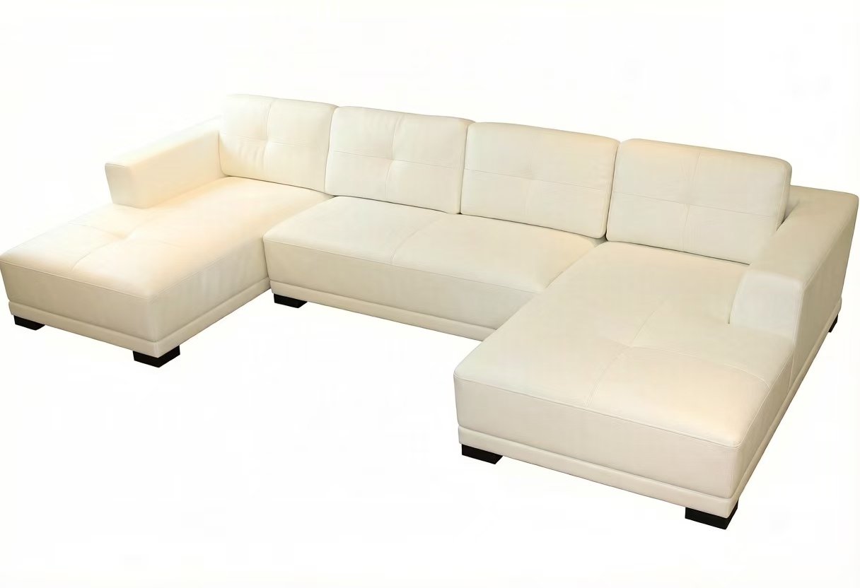S687 3pc. U shape Double Chaise Sectional Leather Sofa Set