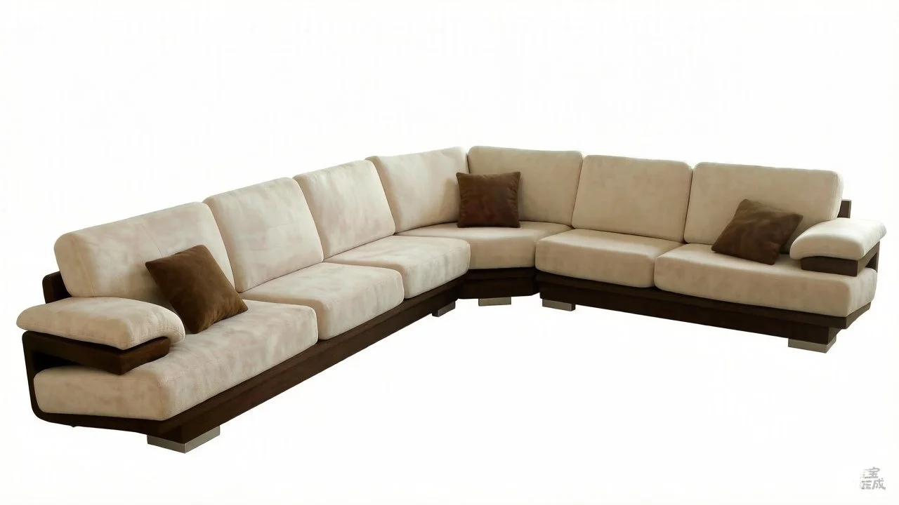 S8215M 4-Piece Modern Microfiber Fabric Sectional Sofa Set