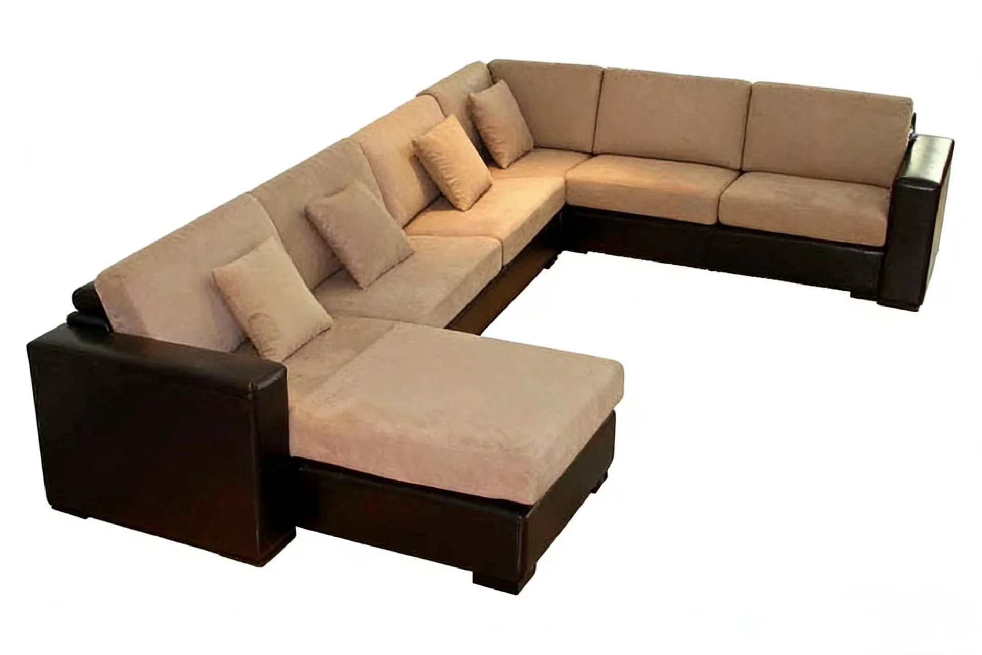S1838M 6PC NEW EURO DESIGN U SECTIONAL MICROFIBER FABRIC SOFA