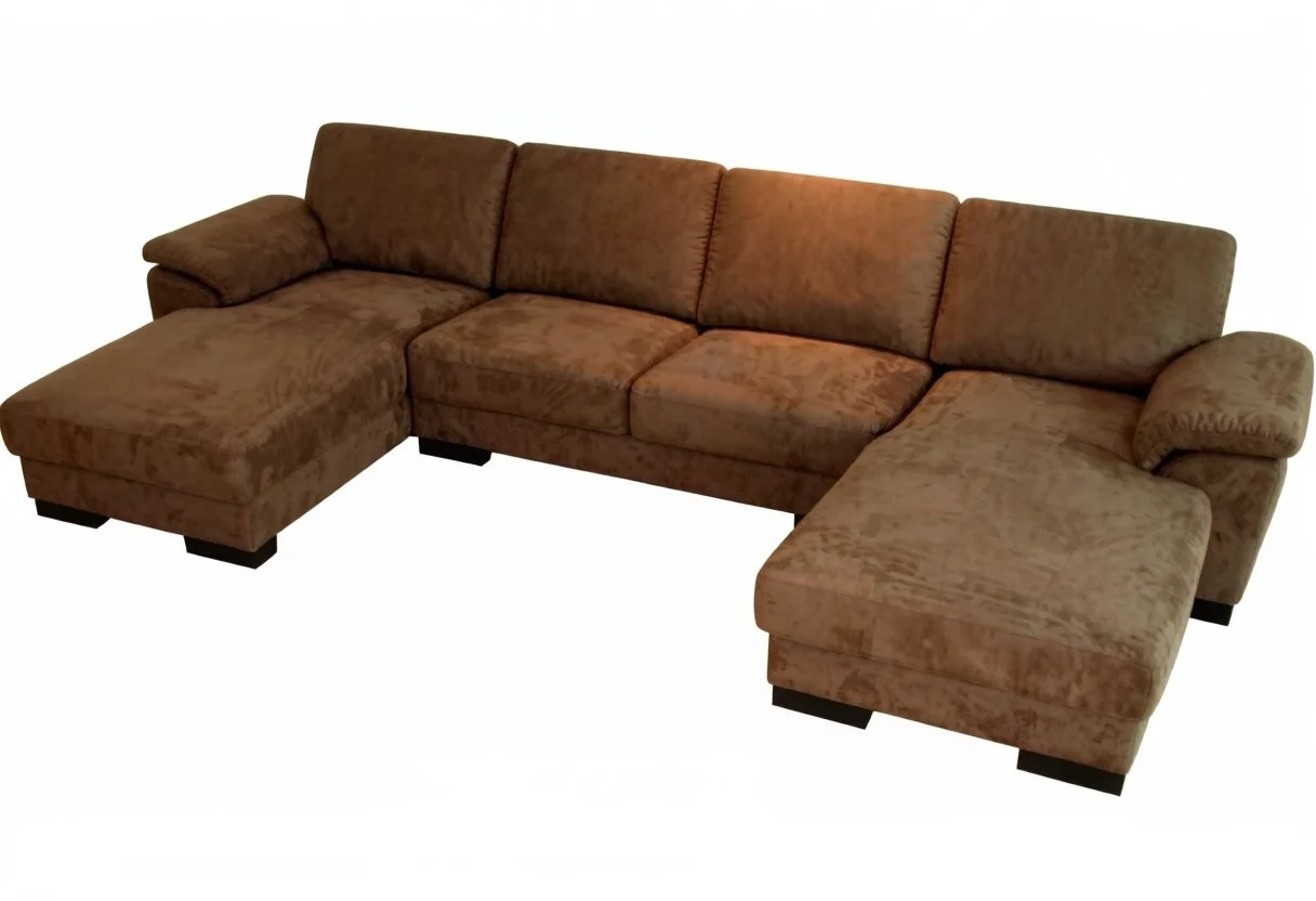 S680M 3-Piece U Shape Microfiber Sectional Sofa Set