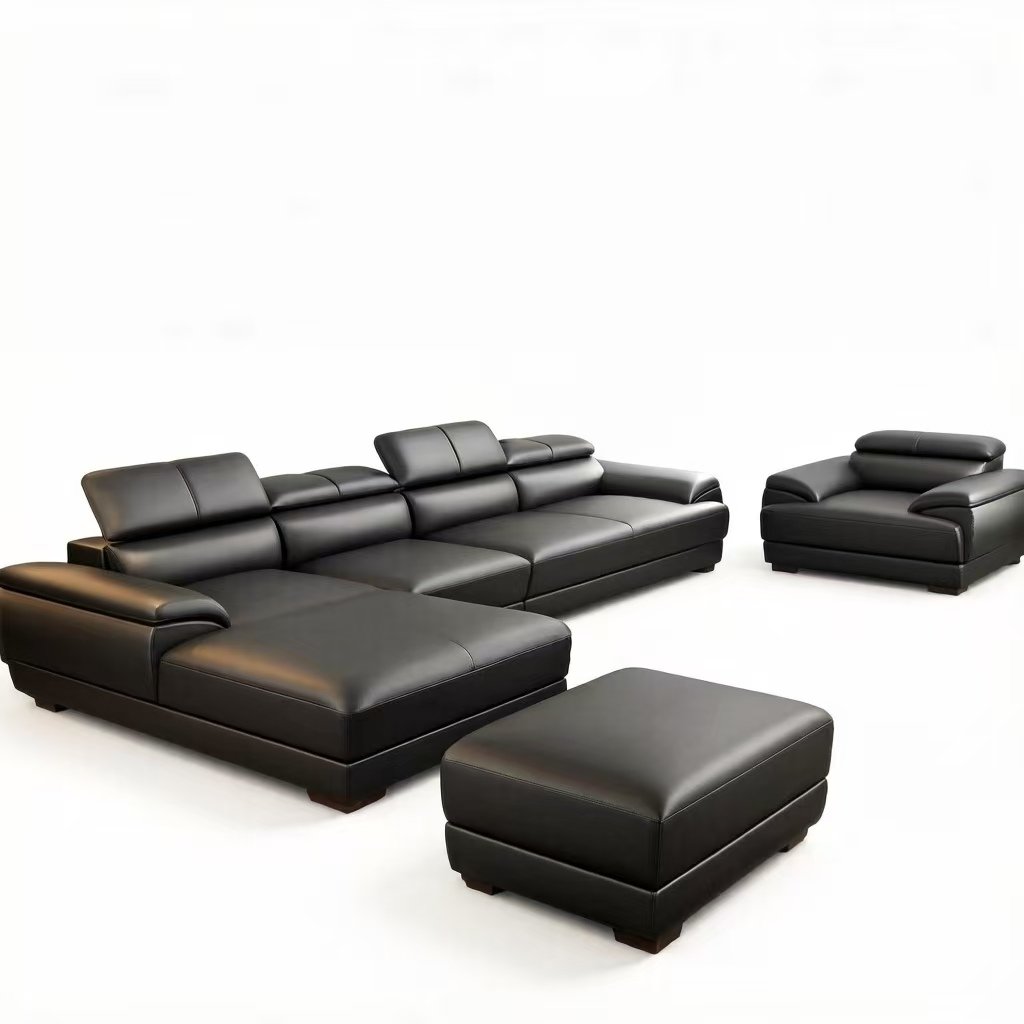 S9301  5PC. L SECTIONAL LEATHER SECTIONAL SOFA SET