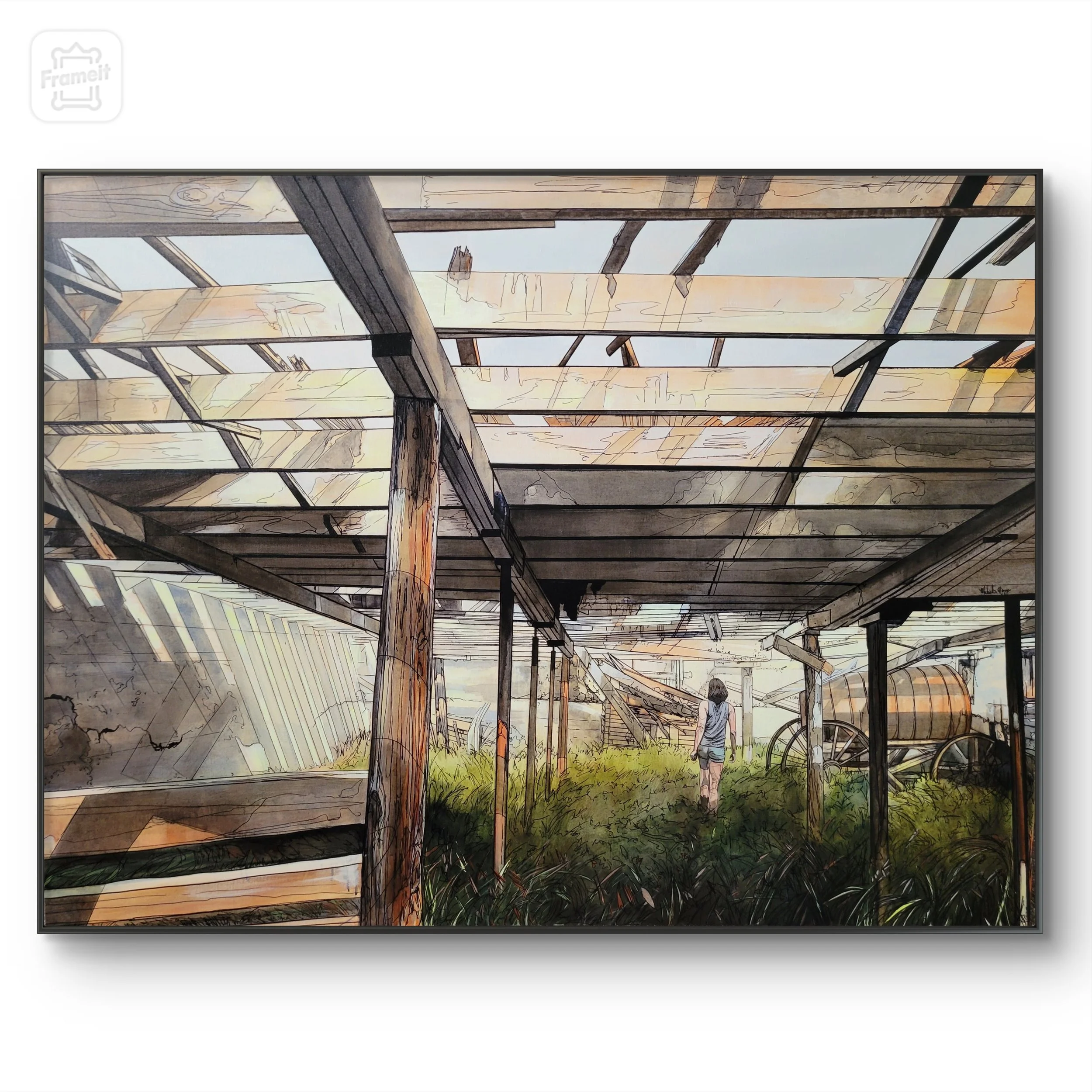 Inevitability
 
 48 inches wide x 36 inches high acrylic and marker on canvas wrapped on 1.5 inch deep stretcher bars.   $3350 +GST  Available  through Dervilia Art & Design, Saskatoon SK 