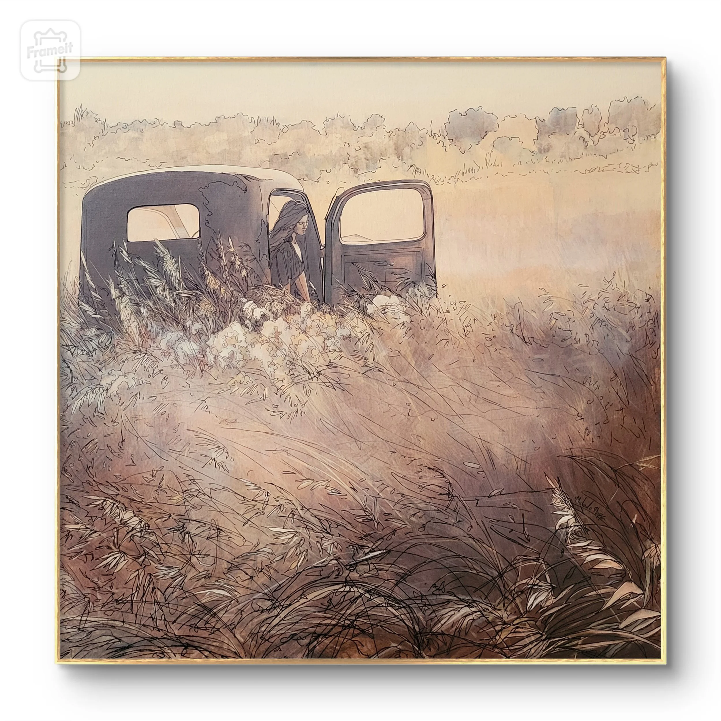 Both Sides Now
 
 30 inches wide x 30 inches high acrylic and marker on canvas wrapped on 1.5 inch deep stretcher bars.  $2000 +GST  Available through Effusion Art Gallery, Invermere BC 