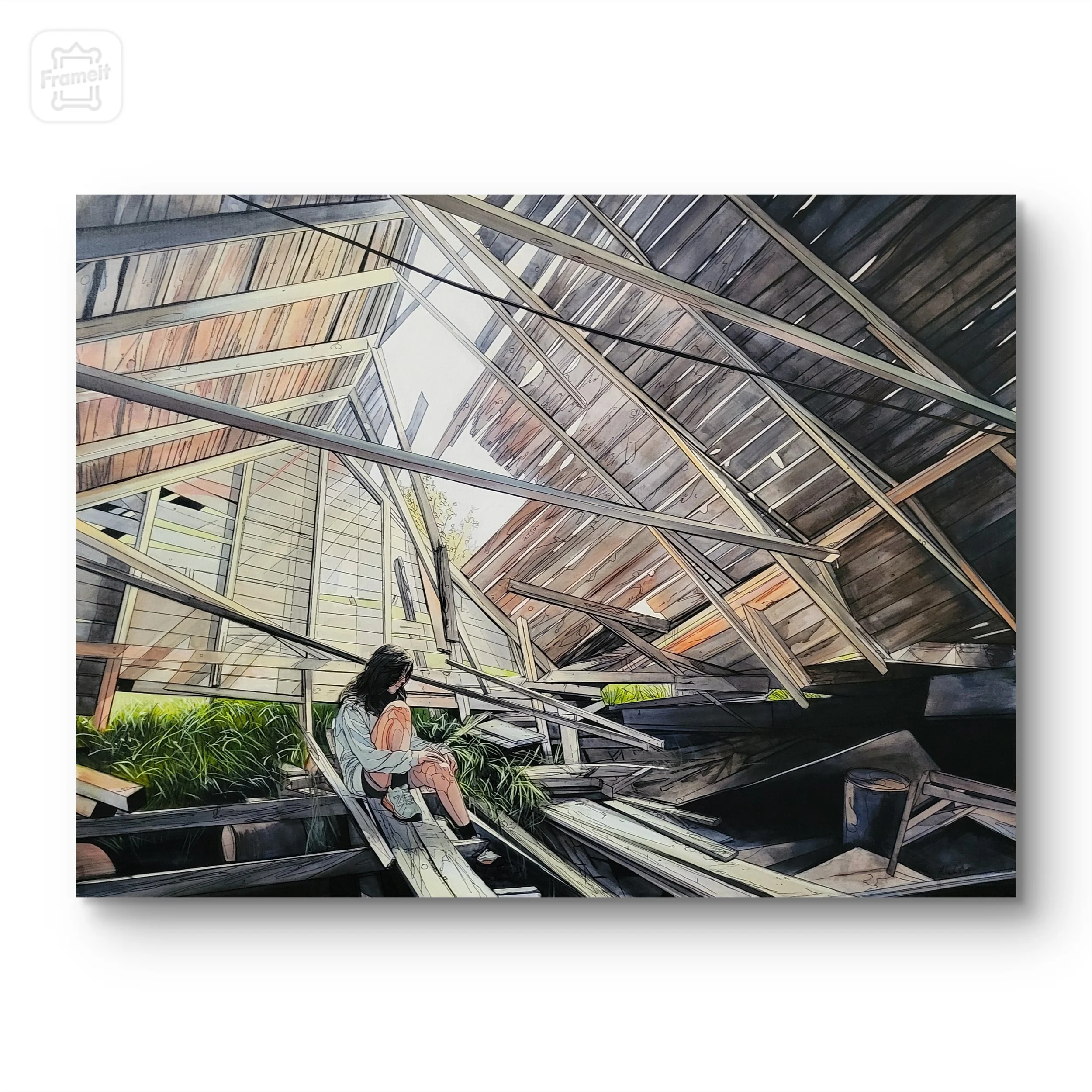 My Secret Space
 
 48 inches wide x 36 inches high acrylic and marker on canvas wrapped on 1.5 inch deep stretcher bars.   $3350 +GST  Available  through Dervilia Art & Design, Saskatoon SK 