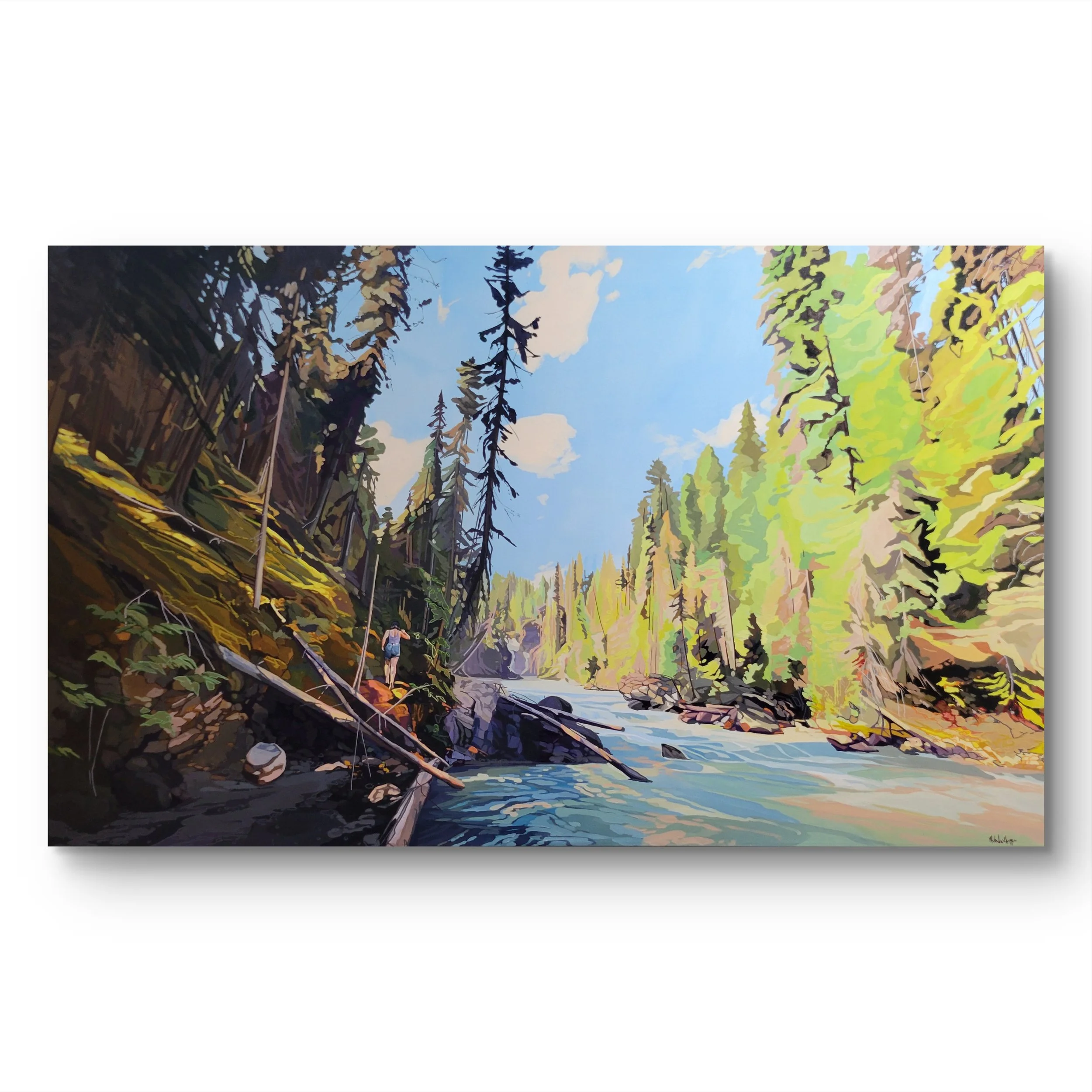 If Not Now, When?
  
36 inches high x 60 inches wide acrylic and marker on canvas wrapped on 1.5 deep stretcher bars.  $4000 +GST  On display at Gibson Fine Art, Calgary Alberta 