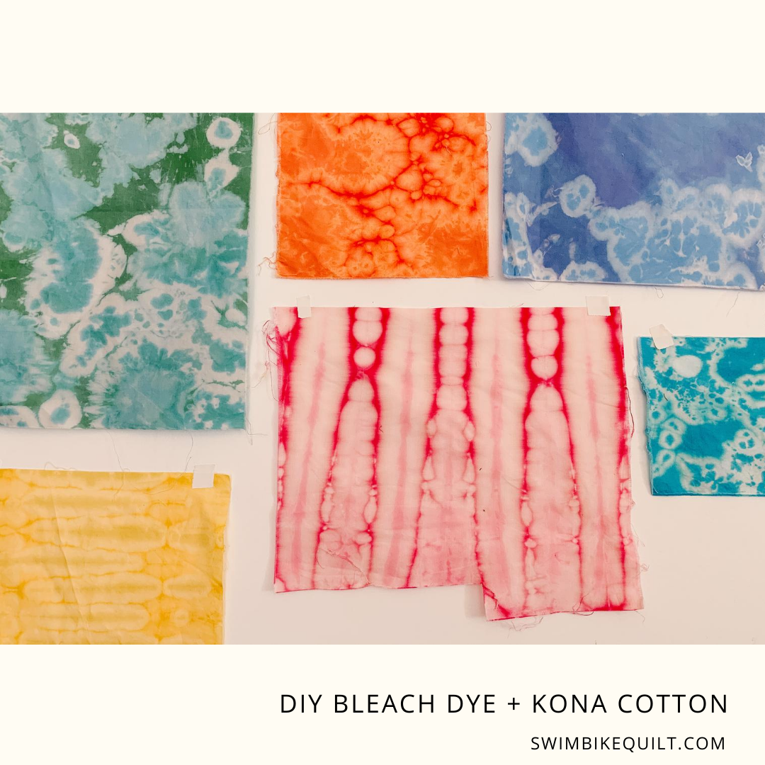 DIY How to Bleach Dye Kona Cotton, a Tutorial — Swim Bike Quilt