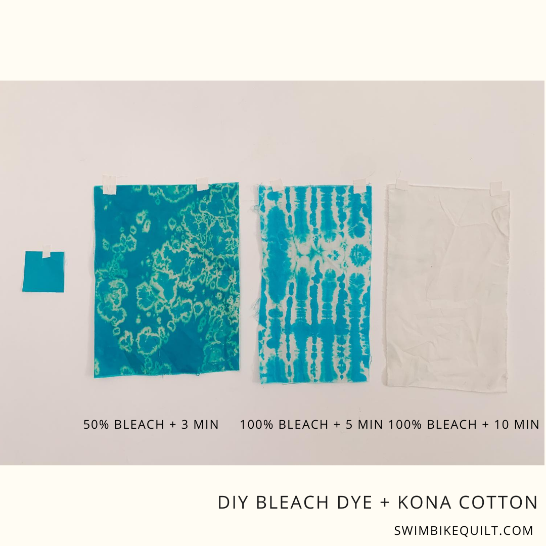 DIY How to Bleach Dye Kona Cotton, a Tutorial — Swim Bike Quilt