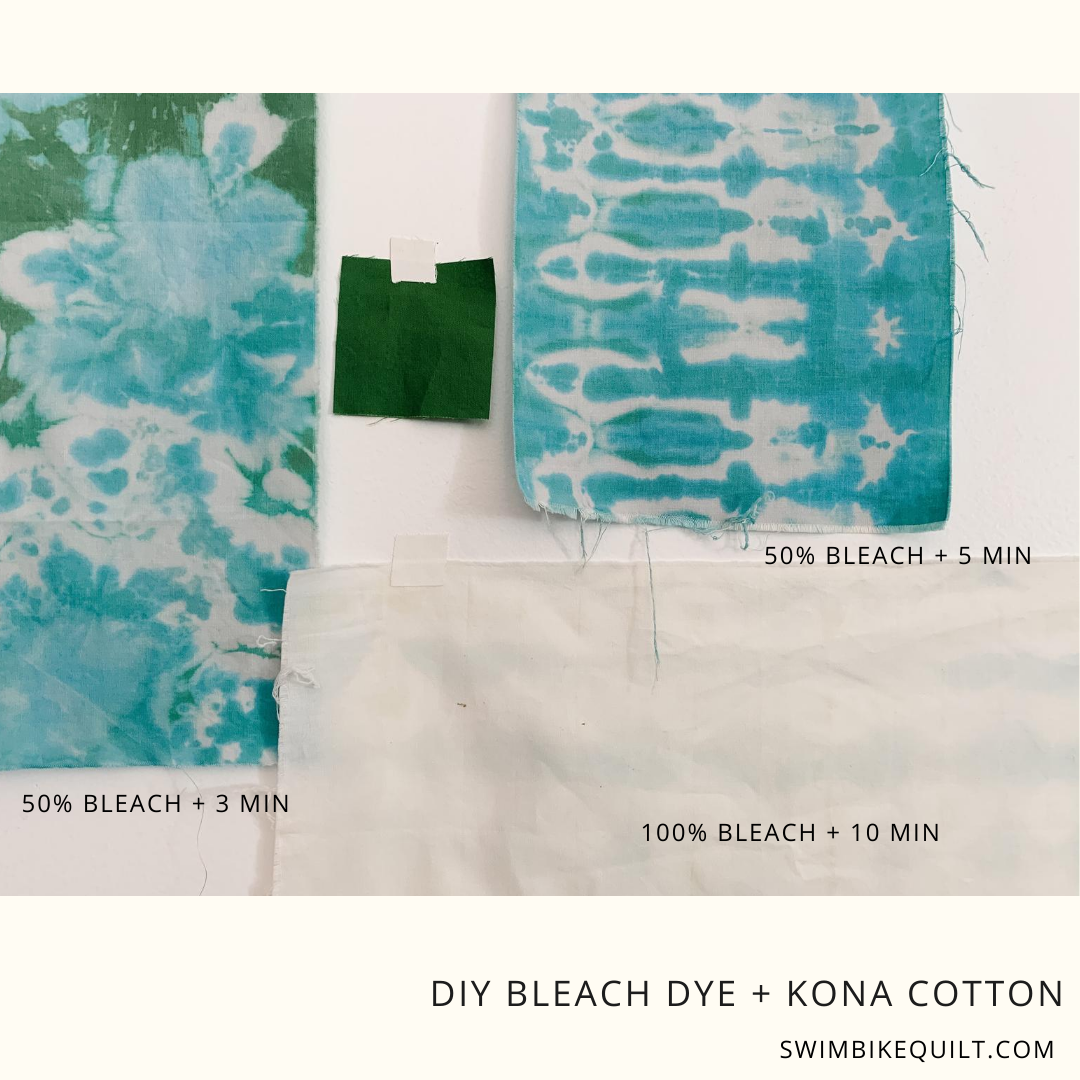 DIY How to Bleach Dye Kona Cotton, a Tutorial — Swim Bike Quilt