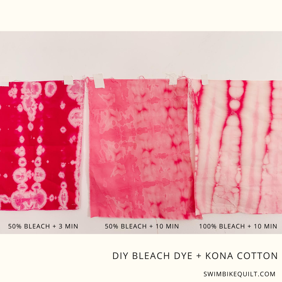 DIY How to Bleach Dye Kona Cotton, a Tutorial — Swim Bike Quilt