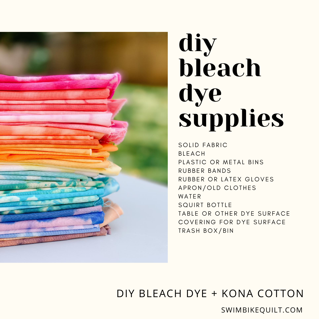 DIY How to Bleach Dye Kona Cotton, a Tutorial — Swim Bike Quilt