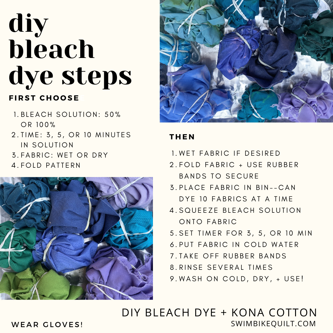 Diy How To Bleach Dye Kona Cotton A Tutorial Swim Bike Quilt