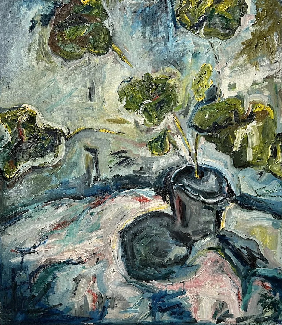   The Flower Pot #3   Oil on canvas  22x26 inches, 2021 