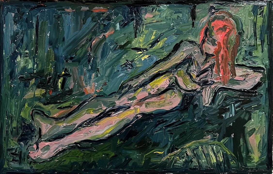   Girl With Red Hair   Oil on Canvas,   18 x 28 inches, 2023   
