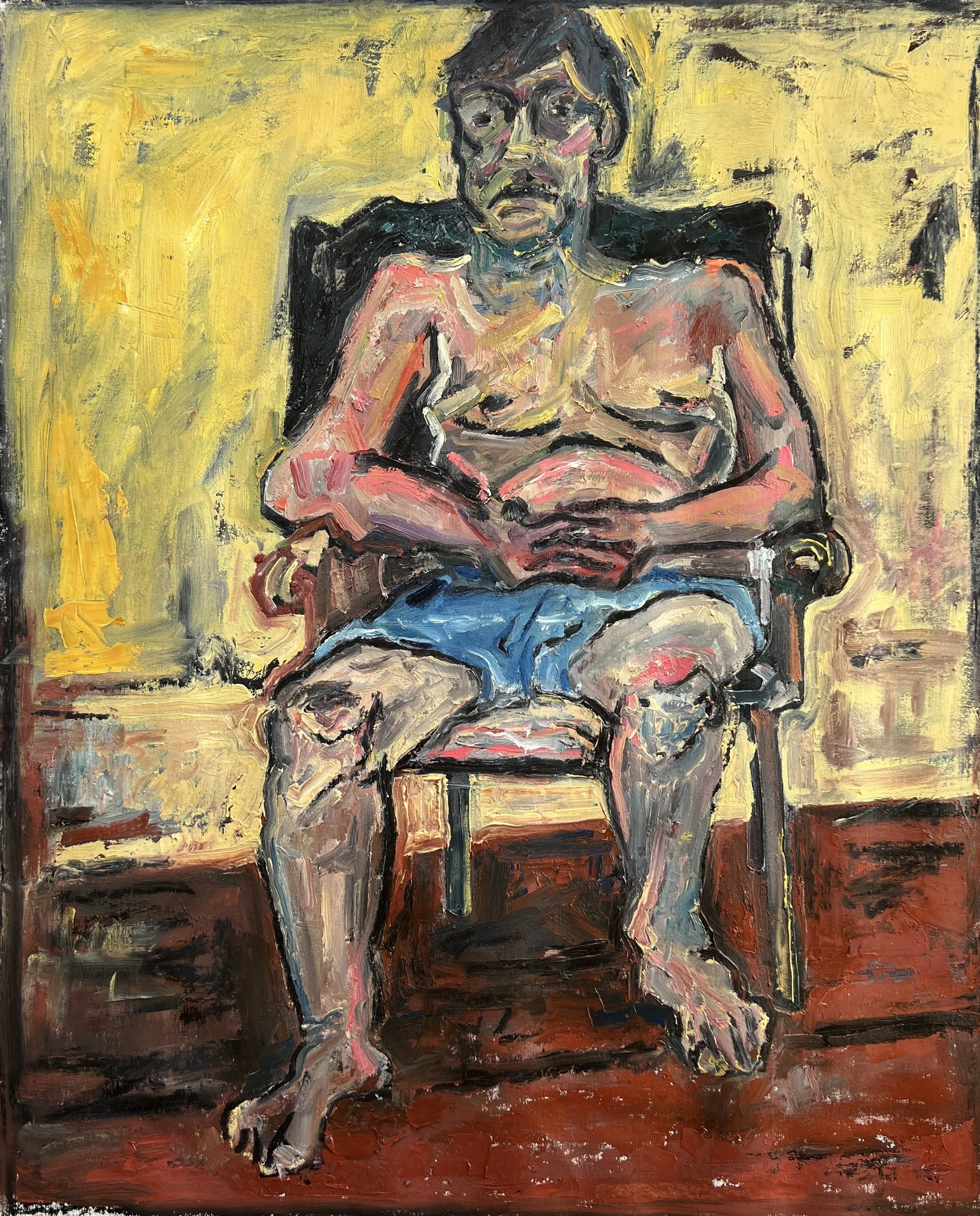  Seated Man  Oil on Canvas,  44 x 36 inches, 2024 