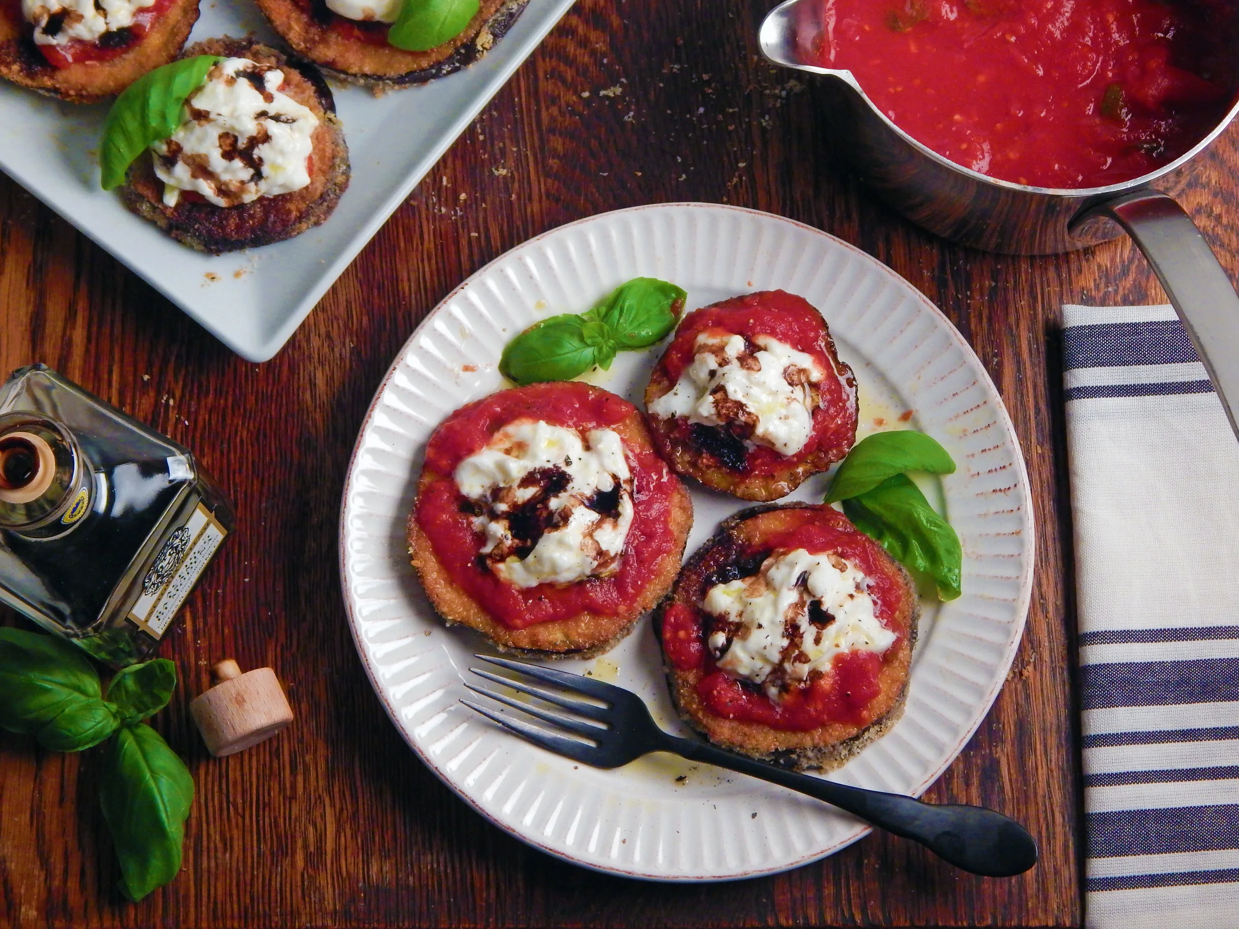 Baked Eggplant Parmesan with Burrata