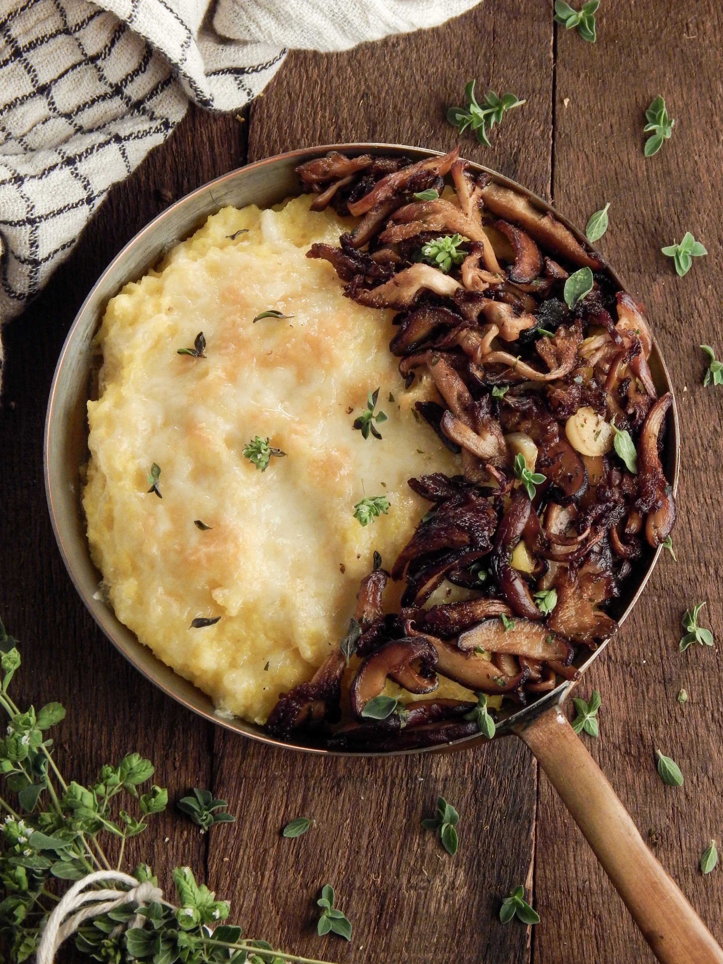 Cheesy Polenta with Sautéed Mushrooms