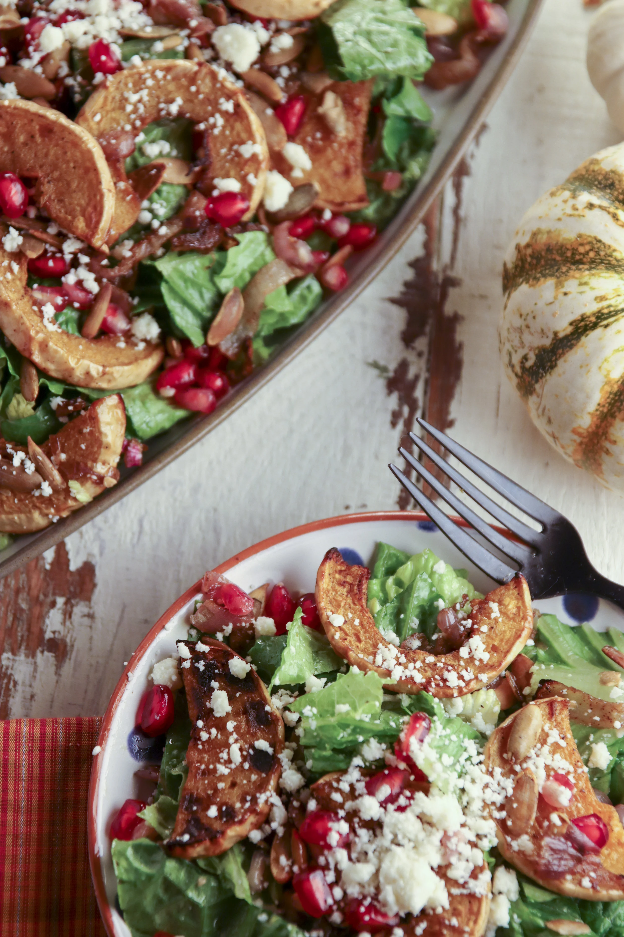 Roasted Squash, Pumpkin Seed, and Pomegranate Harvest Salad