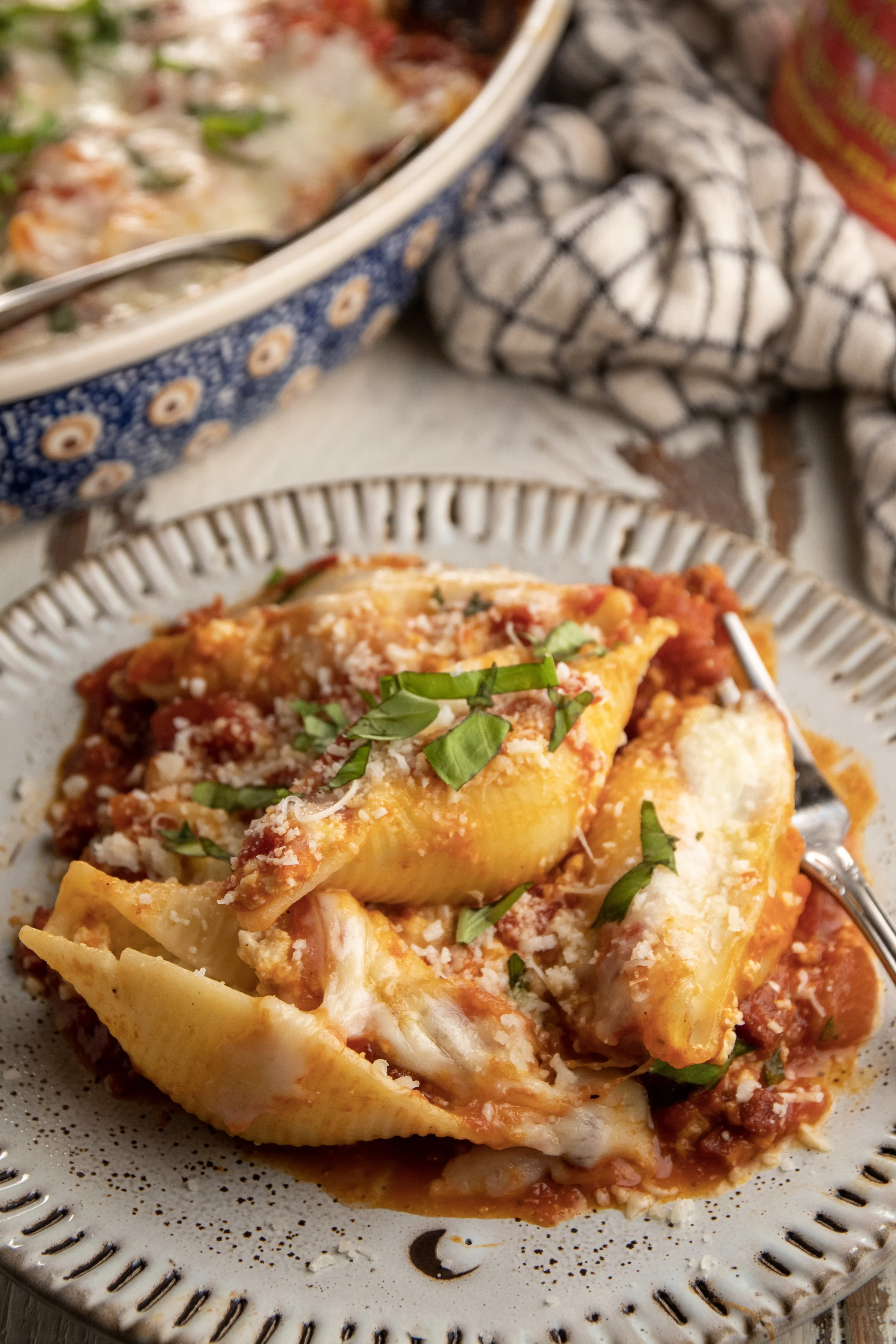 Baked Ricotta + Basil Stuffed Shells