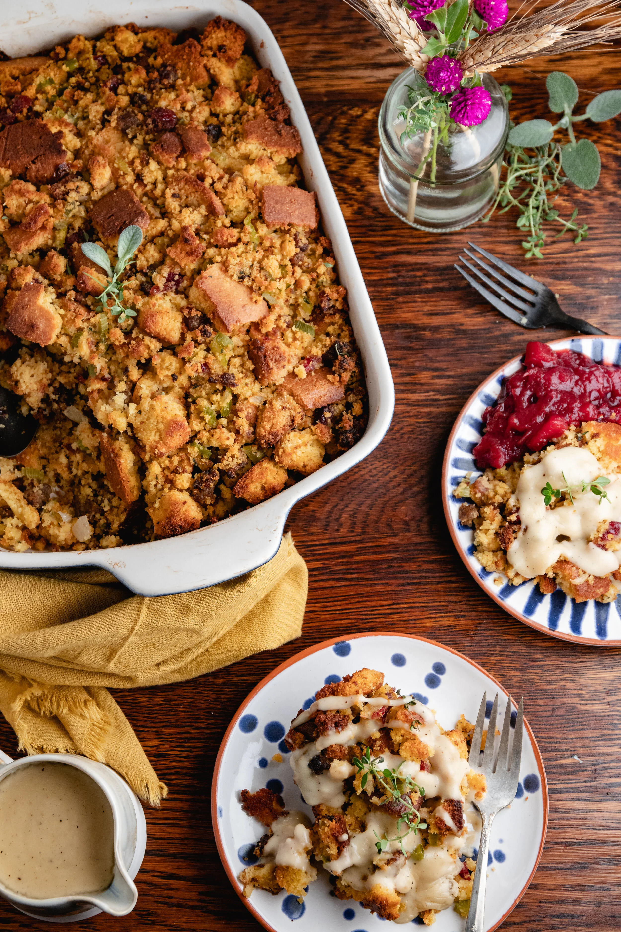 Sausage and Herb Cornbread Stuffing 