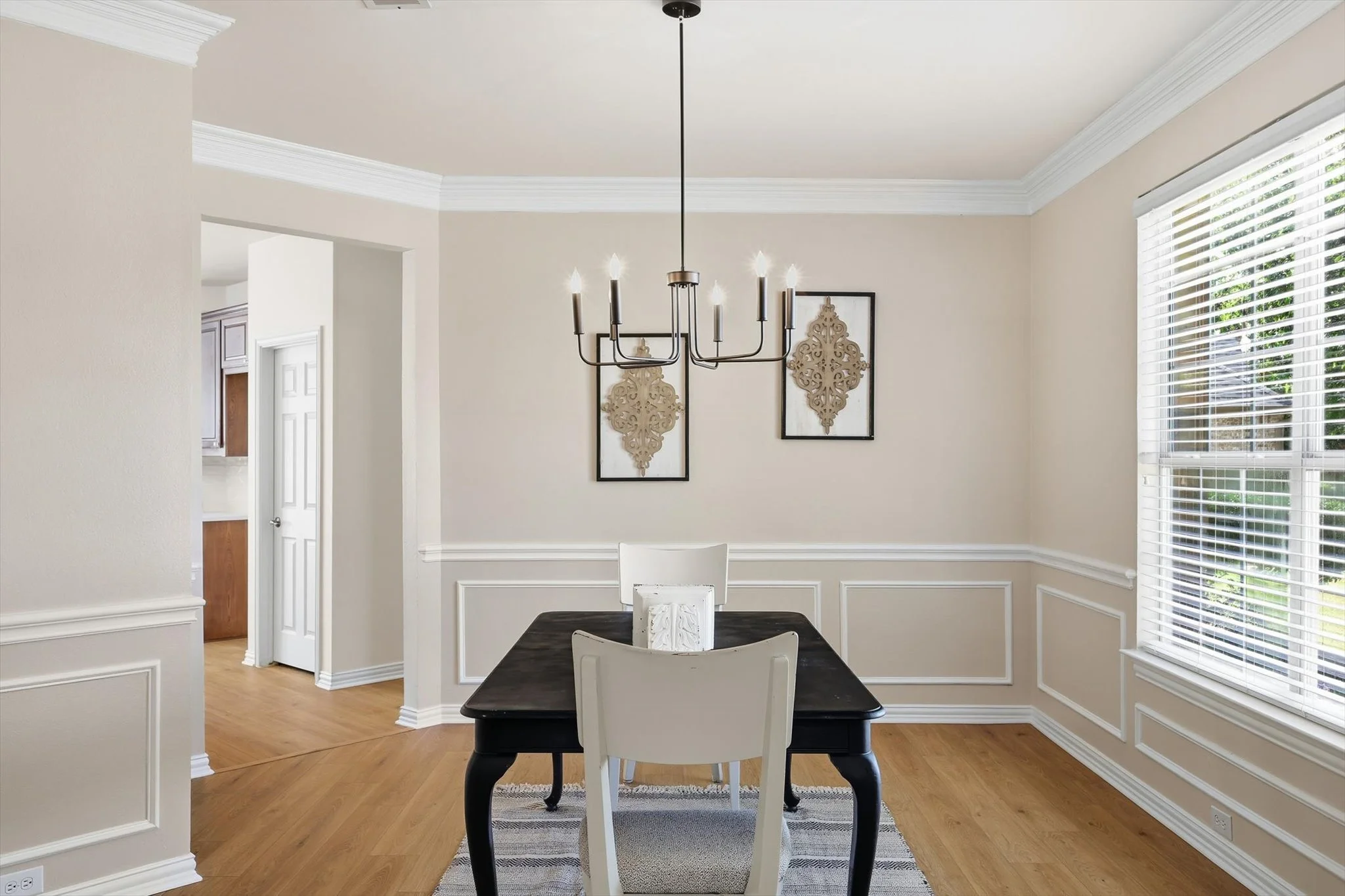 You'll be the one hosting holiday gatherings with this large dining room.