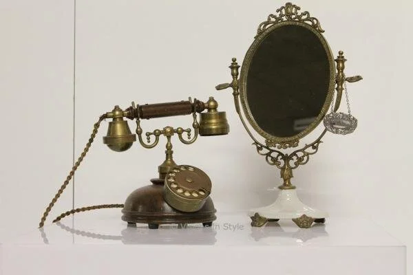 Antique Telephone &amp; Vanity Mirror