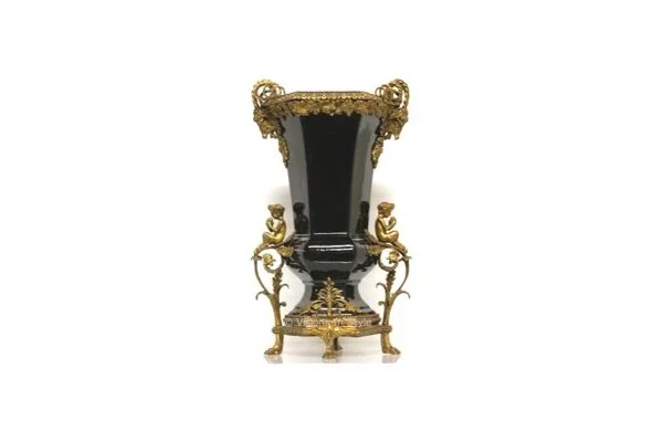 Black &amp; Gold Ornate Vase