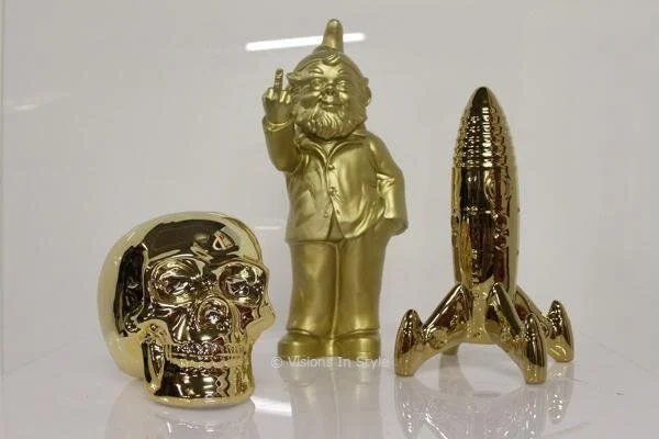 Color Series Gnome Skull &amp; Rocket Gold