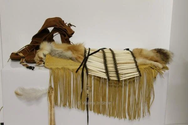 Native American Leather Arrow Quill &amp; Bone Chest Plate