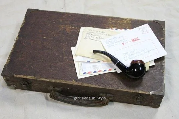 Vintage Pipe Letters &amp; Wooden Case