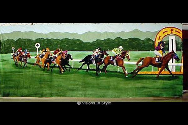 Horse Race Winning Post Backdrop