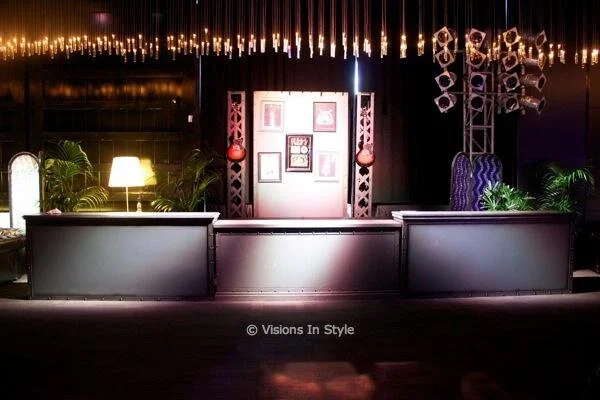 Black Metal Trimmed Bar