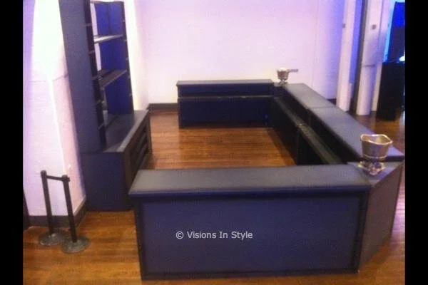 Black Metal Trimmed Bar with Bar Back